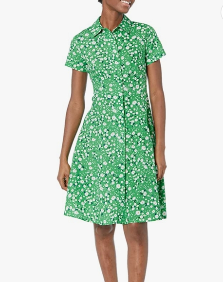 💚 NEW Tommy Hilfiger Windblown Daisy Green Floral Shirt Dress Size 8 - Picture 3 of 11